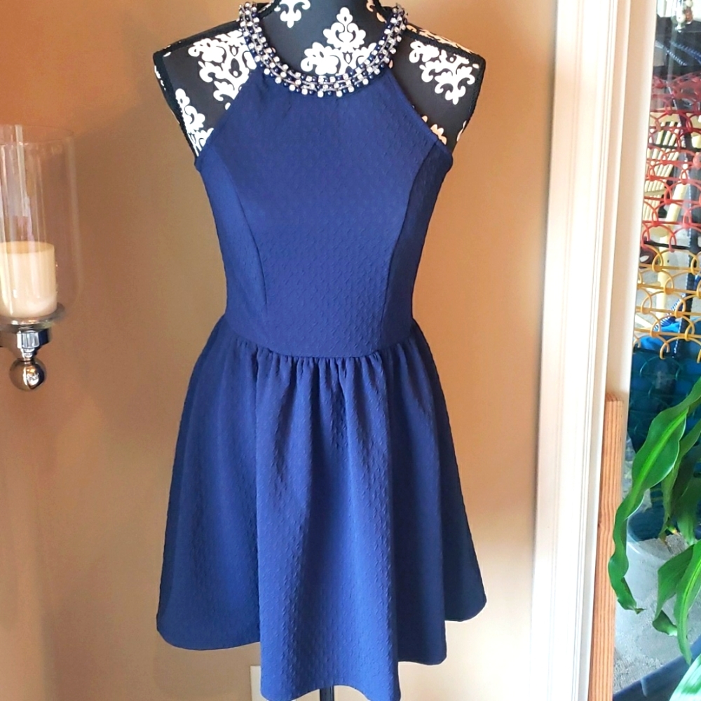 Navy dress.